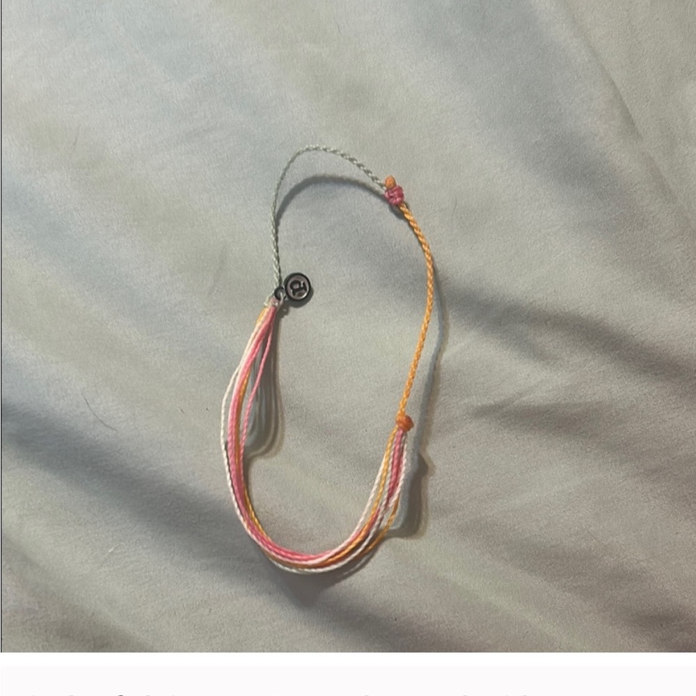 Pura Vida Pink and Orange String Bracelet with Charm